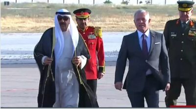 الملك عبد الله الثاني وولي العهد يستقبلون أمير دولة الكويت