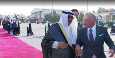 الملك عبد الله الثاني وولي العهد يستقبلان أمير دولة الكويت